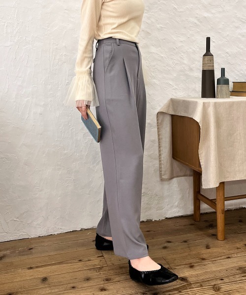 Rejoule（リジュール）の「ポリエステルツイルタック入りパンツ（その他パンツ・レディース・ライトグレー/ブラック/キナリ・FREE）」の11枚目の写真