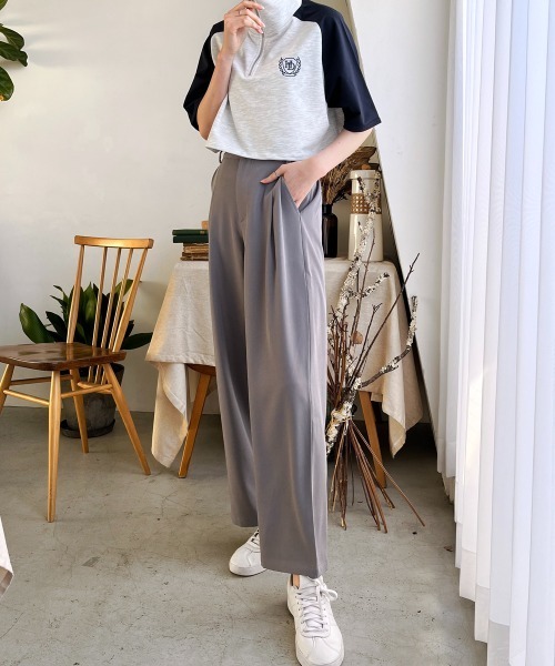 Rejoule（リジュール）の「ポリエステルツイルタック入りパンツ（その他パンツ・レディース・ライトグレー/ブラック/キナリ・FREE）」の12枚目の写真