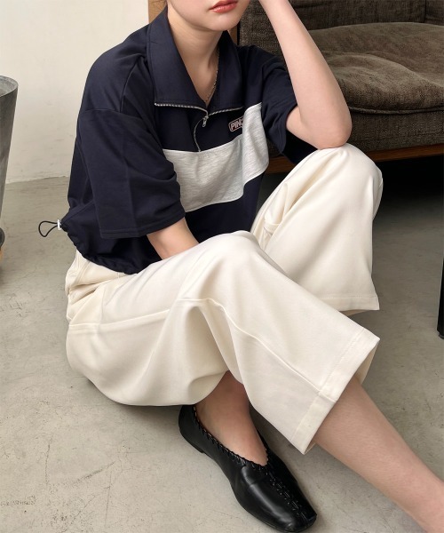 Rejoule（リジュール）の「ポリエステルツイルタック入りパンツ（その他パンツ・レディース・ライトグレー/ブラック/キナリ・FREE）」の8枚目の写真