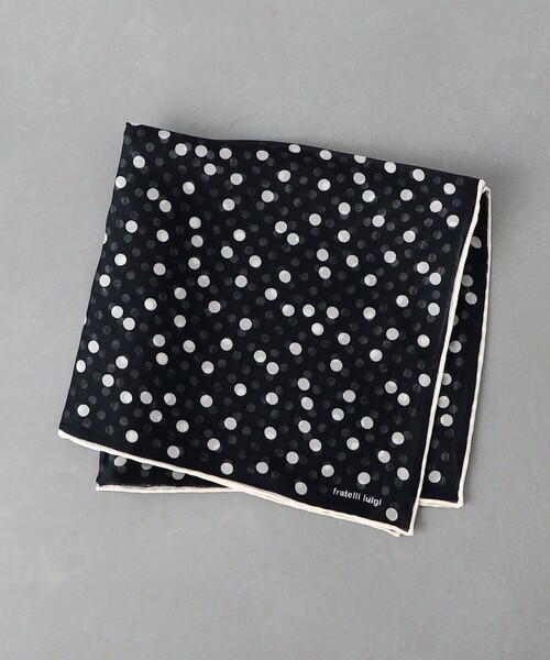 Fratelli Luigi（フラテッリルイージ）の「＜FRATELLI LUIGI＞ シフォン ドット チーフ（ポケットチーフ・メンズ・グレー/ネイビー/ブラウン・FREE）」の3枚目の写真