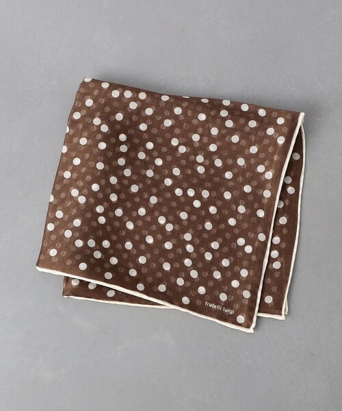 Fratelli Luigi（フラテッリルイージ）の「＜FRATELLI LUIGI＞ シフォン ドット チーフ（ポケットチーフ・メンズ・グレー/ネイビー/ブラウン・FREE）」の2枚目の写真