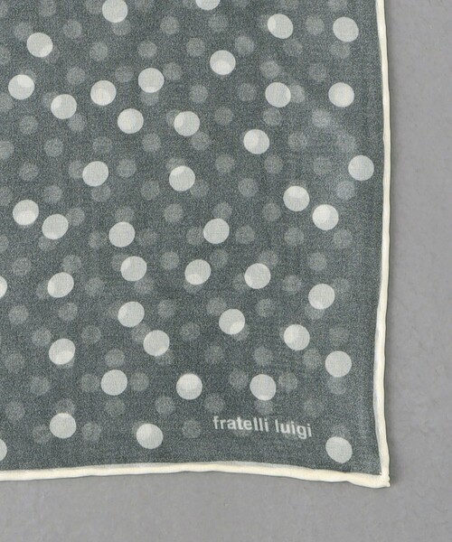Fratelli Luigi（フラテッリルイージ）の「＜FRATELLI LUIGI＞ シフォン ドット チーフ（ポケットチーフ・メンズ・グレー/ネイビー/ブラウン・FREE）」の9枚目の写真