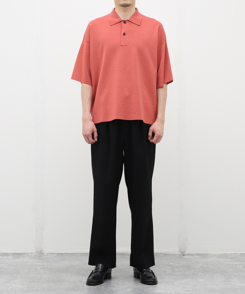 EDIFICE LA BOUCLE(エディフィスラブークル)の「【LA BOUCLE / ラブークル】ウォッシャブル ウール ポロシャツ(ポロシャツ・メンズ・ブラック/キャメル/オレンジ・FREE)」の4枚目の写真