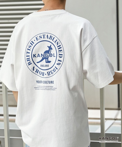 KANGOL（カンゴール）の「KANGOL / カンゴール 別注 ワンポイント アソートロゴ刺繍/バックプリントデザイン オーバーサイズ半袖Tシャツ（Tシャツ/カットソー・メンズ・ブラック系/スミクロ/ダークブラウン/ネイビー系1/ブラック/ホワイト系/ホワイト系2/オフホワイト/アッシュグレー/ネイビー系/グレイッシュブルー・M/L）」の3枚目の写真