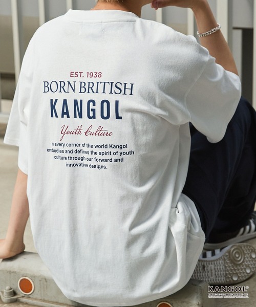 KANGOL（カンゴール）の「KANGOL / カンゴール 別注 ワンポイント アソートロゴ刺繍/バックプリントデザイン オーバーサイズ半袖Tシャツ（Tシャツ/カットソー・メンズ・ブラック系/スミクロ/ダークブラウン/ネイビー系1/ブラック/ホワイト系/ホワイト系2/オフホワイト/アッシュグレー/ネイビー系/グレイッシュブルー・M/L）」の4枚目の写真