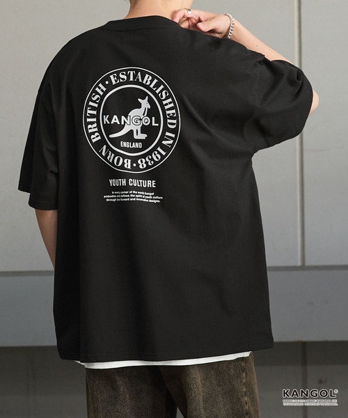 KANGOL（カンゴール）の「KANGOL / カンゴール 別注 ワンポイント アソートロゴ刺繍/バックプリントデザイン オーバーサイズ半袖Tシャツ（Tシャツ/カットソー・メンズ・ブラック系/スミクロ/ダークブラウン/ネイビー系1/ブラック/ホワイト系/ホワイト系2/オフホワイト/アッシュグレー/ネイビー系/グレイッシュブルー・M/L）」の6枚目の写真