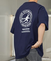 KANGOL / カンゴール 別注 ワンポイント アソートロゴ刺繍/バックプリントデザイン オーバーサイズ半袖Tシャツ