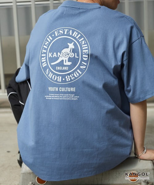 KANGOL（カンゴール）の「KANGOL / カンゴール 別注 ワンポイント アソートロゴ刺繍/バックプリントデザイン オーバーサイズ半袖Tシャツ（Tシャツ/カットソー・メンズ・ブラック系/スミクロ/ダークブラウン/ネイビー系1/ブラック/ホワイト系/ホワイト系2/オフホワイト/アッシュグレー/ネイビー系/グレイッシュブルー・M/L）」の9枚目の写真