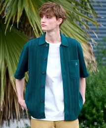 DRESSTERIOR ドレステリア ビジュー付き襟 グリーンニット 半袖 ビジューカラーニット（ニット/セーター） | DRESSTERIOR(Ladies