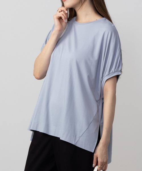 HusHusH(ハッシュアッシュ)の「HusHusH ハッシュアッシュ ドルマンチュニックプルオーバー(Tシャツ/カットソー・レディース・グレイッシュベージュ/サックスブルー/ブラック/チャコールグレー・L/M/S)」の4枚目の写真