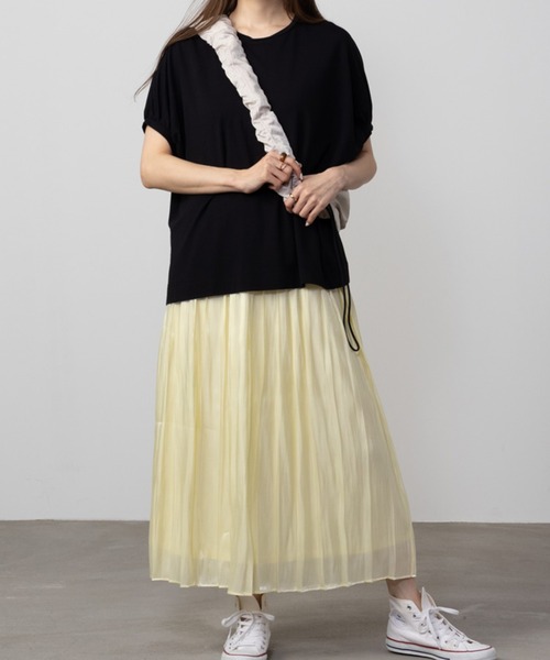 HusHusH(ハッシュアッシュ)の「HusHusH ハッシュアッシュ ドルマンチュニックプルオーバー(Tシャツ/カットソー・レディース・グレイッシュベージュ/サックスブルー/ブラック/チャコールグレー・L/M/S)」の7枚目の写真