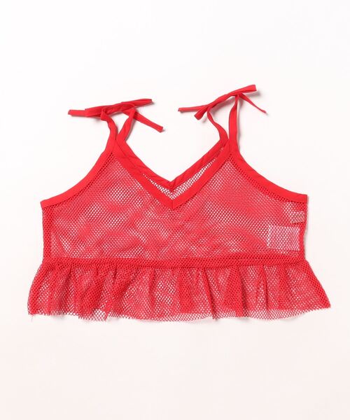 Ocean&Ground（オーシャン&グラウンド）の「メッシュクロップドキャミソール（90～140cm）（キャミソール・キッズ・レッド/エメラルド/オフホワイト/ブラック・100/130/140/120/110）」の4枚目の写真