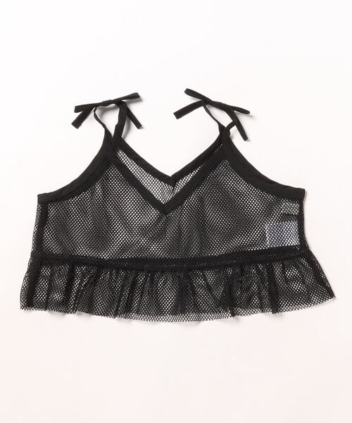 Ocean&Ground（オーシャン&グラウンド）の「メッシュクロップドキャミソール（90～140cm）（キャミソール・キッズ・レッド/エメラルド/オフホワイト/ブラック・100/130/140/120/110）」の3枚目の写真