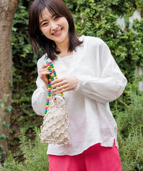 niko and...(ニコアンド)の「オリジナルマクラメビーズチェンジショルダーバッグ(ショルダーバッグ・レディース・アイボリー/ブラック・0)」の1枚目の写真