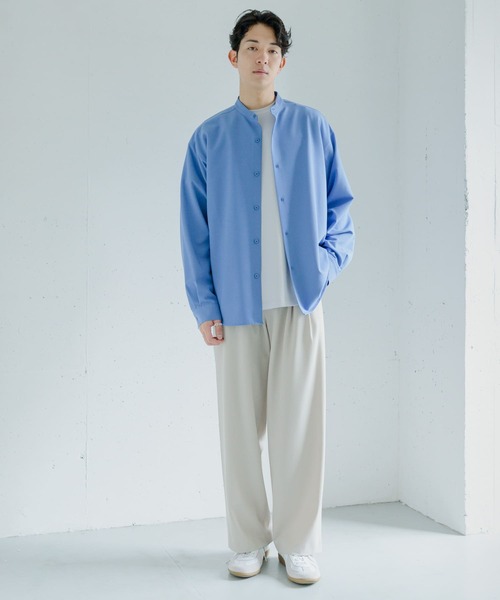 SENSE OF PLACE by URBAN RESEARCH(センスオブプレイスバイアーバンリサーチ)の「バンドカラーシャツ(シャツ/ブラウス・メンズ・ライトベージュ/グレー/ブルー・LARGE/MEDIUM)」の7枚目の写真