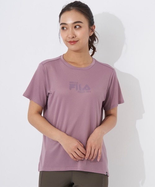 FILA(フィラ)の「【FILA/フィラ】レディースメッシュ半袖Tシャツ 速乾(Tシャツ/カットソー・レディース・グレー/ピンク/ブラック・X-LARGE/LARGE/MEDIUM)」の3枚目の写真
