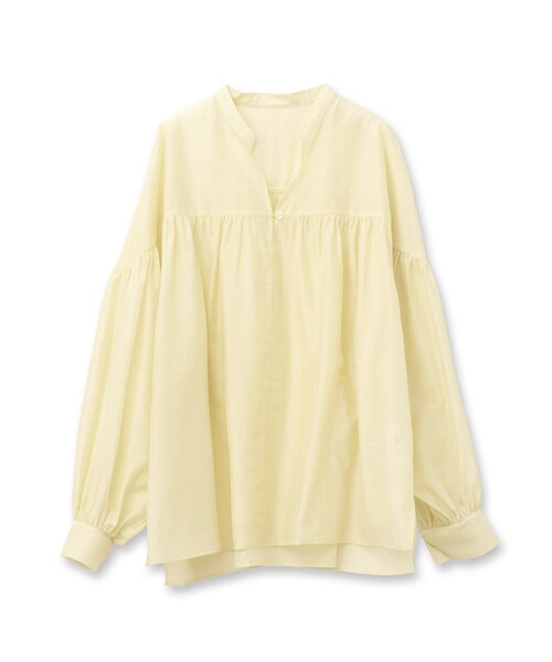 GALLEST(ギャレスト)の「◆シャインギャザーブラウス(シャツ/ブラウス・レディース・チャコールグレー/ベージュ/グリーン/ライトイエロー系・34/38)」の6枚目の写真