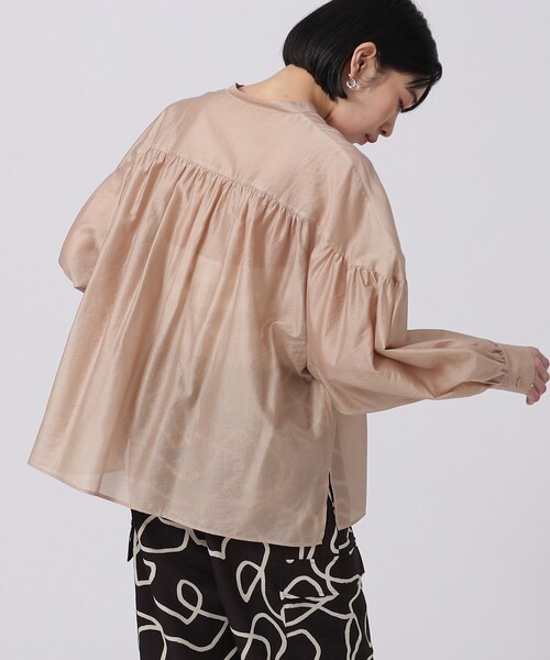 GALLEST(ギャレスト)の「◆シャインギャザーブラウス(シャツ/ブラウス・レディース・チャコールグレー/ベージュ/グリーン/ライトイエロー系・34/38)」の12枚目の写真