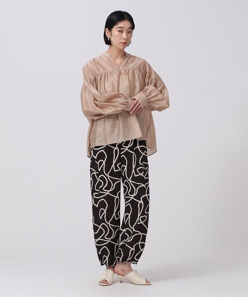 GALLEST(ギャレスト)の「◆シャインギャザーブラウス(シャツ/ブラウス・レディース・チャコールグレー/ベージュ/グリーン/ライトイエロー系・34/38)」の13枚目の写真