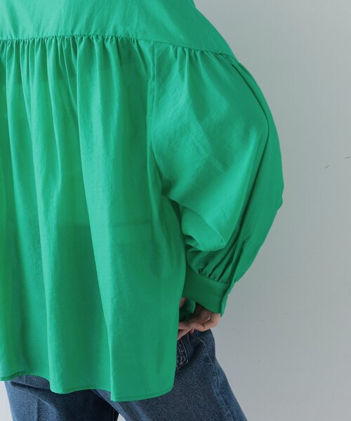 GALLEST(ギャレスト)の「◆シャインギャザーブラウス(シャツ/ブラウス・レディース・チャコールグレー/ベージュ/グリーン/ライトイエロー系・34/38)」の16枚目の写真