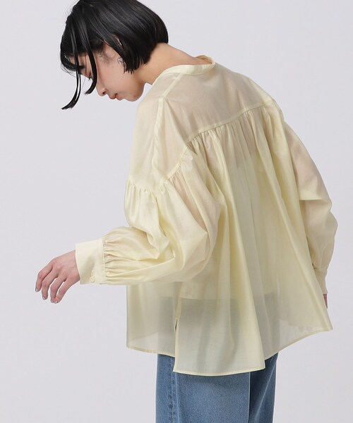 GALLEST(ギャレスト)の「◆シャインギャザーブラウス(シャツ/ブラウス・レディース・チャコールグレー/ベージュ/グリーン/ライトイエロー系・34/38)」の19枚目の写真