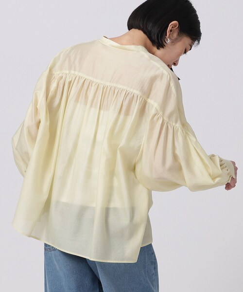 GALLEST(ギャレスト)の「◆シャインギャザーブラウス(シャツ/ブラウス・レディース・チャコールグレー/ベージュ/グリーン/ライトイエロー系・34/38)」の20枚目の写真