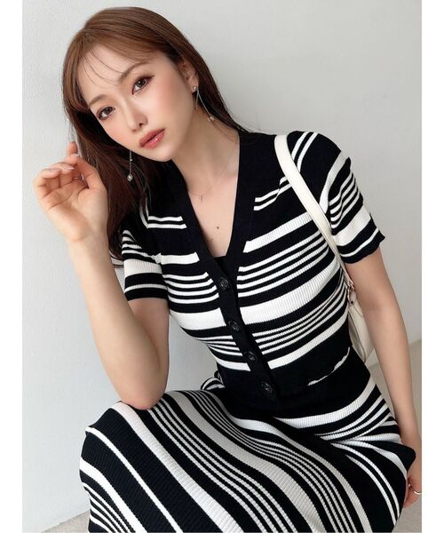 RESEXXY（リゼクシー）の「5分袖ショートカーディガン【セットアップ着用可能】（カーディガン/ボレロ・レディース・レッド/その他1/ブルー/ブラック・FREE）」の12枚目の写真