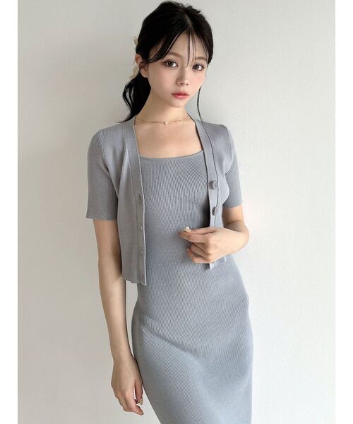 RESEXXY（リゼクシー）の「5分袖ショートカーディガン【セットアップ着用可能】（カーディガン/ボレロ・レディース・レッド/その他1/ブルー/ブラック・FREE）」の8枚目の写真