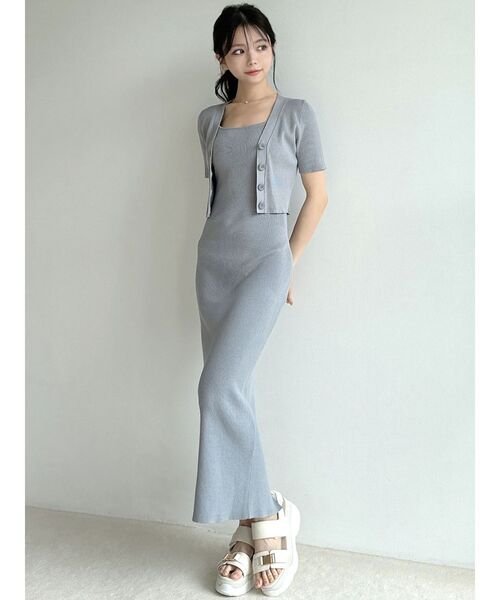 RESEXXY（リゼクシー）の「5分袖ショートカーディガン【セットアップ着用可能】（カーディガン/ボレロ・レディース・レッド/その他1/ブルー/ブラック・FREE）」の10枚目の写真