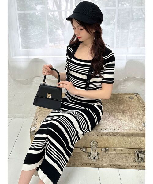 RESEXXY（リゼクシー）の「5分袖ショートカーディガン【セットアップ着用可能】（カーディガン/ボレロ・レディース・レッド/その他1/ブルー/ブラック・FREE）」の16枚目の写真