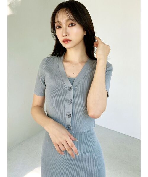 RESEXXY（リゼクシー）の「5分袖ショートカーディガン【セットアップ着用可能】（カーディガン/ボレロ・レディース・レッド/その他1/ブルー/ブラック・FREE）」の18枚目の写真