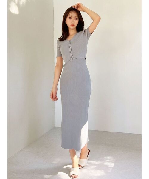 RESEXXY（リゼクシー）の「5分袖ショートカーディガン【セットアップ着用可能】（カーディガン/ボレロ・レディース・レッド/その他1/ブルー/ブラック・FREE）」の20枚目の写真