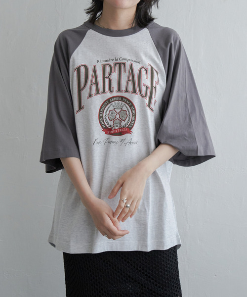 VENCEEXCHANGE(ヴァンスエクスチェンジ)の「カレッジ配色ラグランT(Tシャツ/カットソー・レディース・オフホワイト/その他4/ネイビー/その他1/その他5・FREE)」の4枚目の写真