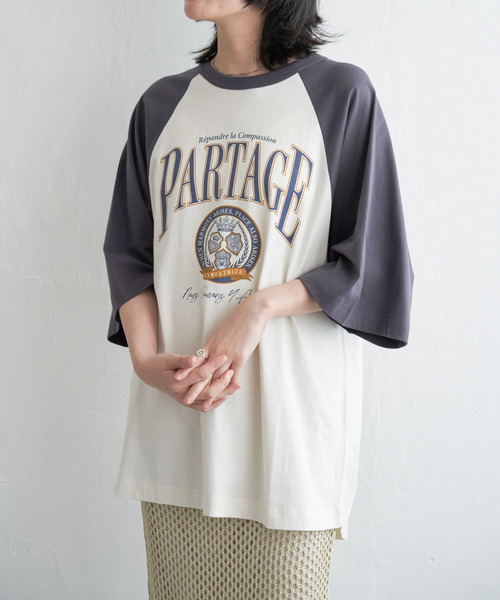 VENCEEXCHANGE(ヴァンスエクスチェンジ)の「カレッジ配色ラグランT(Tシャツ/カットソー・レディース・オフホワイト/その他4/ネイビー/その他1/その他5・FREE)」の5枚目の写真