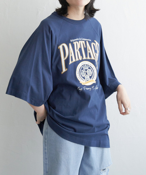 VENCEEXCHANGE(ヴァンスエクスチェンジ)の「カレッジ配色ラグランT(Tシャツ/カットソー・レディース・オフホワイト/その他4/ネイビー/その他1/その他5・FREE)」の12枚目の写真