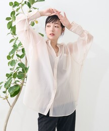 FREAK'S STORE | シアーワッシャーシャツ/袖リボン シアーシャツ(シャツ/ブラウス)