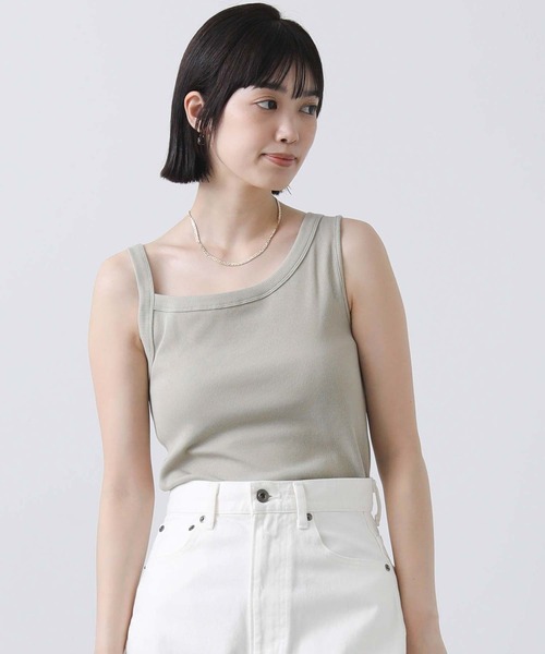 Gready Brilliant(グレディブリリアン)の「Cテレコアシメタンク(タンクトップ・レディース・ライトカーキ/チャコールグレー/オフホワイト・38)」の19枚目の写真