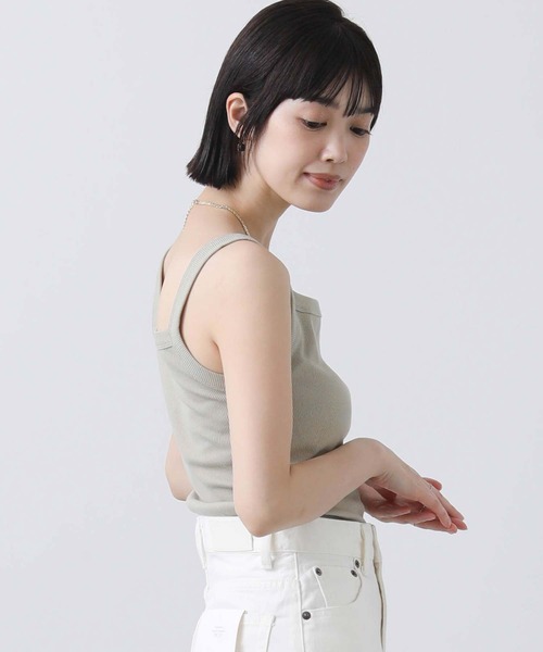 Gready Brilliant(グレディブリリアン)の「Cテレコアシメタンク(タンクトップ・レディース・ライトカーキ/チャコールグレー/オフホワイト・38)」の9枚目の写真