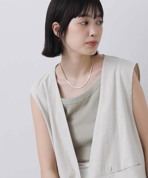 Gready Brilliant(グレディブリリアン)の「Cテレコアシメタンク(タンクトップ・レディース・ライトカーキ/チャコールグレー/オフホワイト・38)」の14枚目の写真