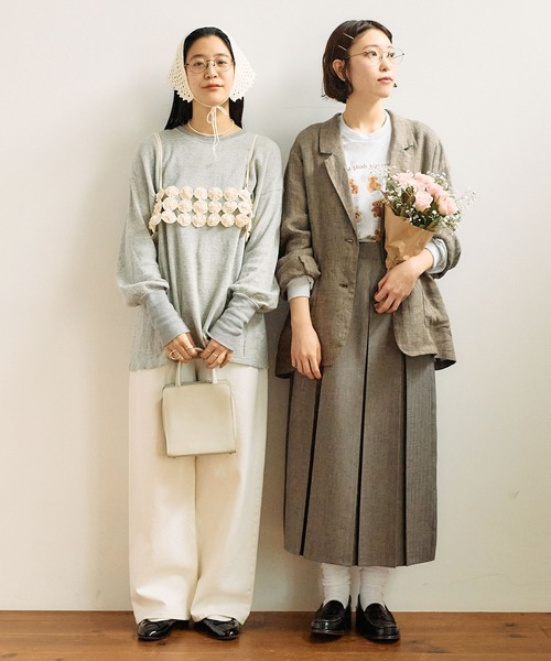 fig Ｌondon（フィグロンドン）の「●LINEN TWEED jacket（テーラードジャケット・レディース・ダークブラウン/グレー・FREE）」の8枚目の写真