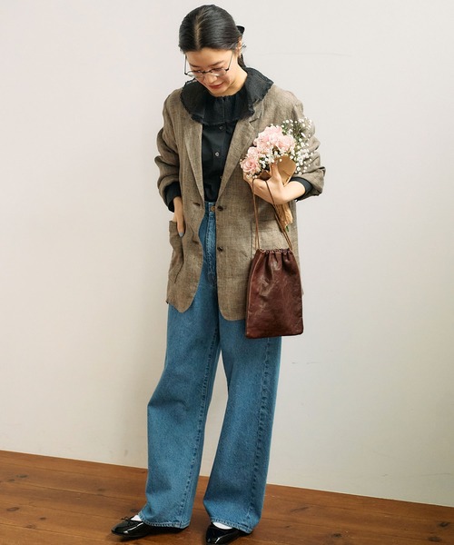 fig Ｌondon（フィグロンドン）の「●LINEN TWEED jacket（テーラードジャケット・レディース・ダークブラウン/グレー・FREE）」の20枚目の写真