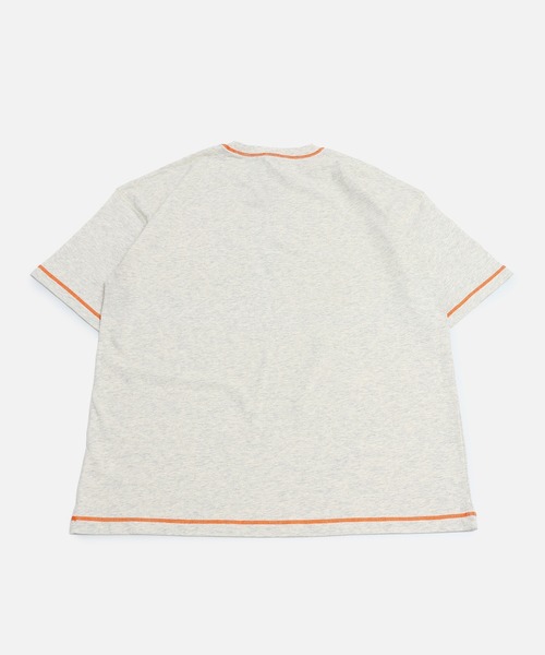 JAM & LINK(ジャムアンドリンク)の「綿100% 配色ステッチ ワイドシルエット 半袖Tシャツ(Tシャツ/カットソー・メンズ・パープル/グリーン/ターコイズブルー/ネイビー/ピンク/ホワイト/オートミール/ブラック/マスタード/レッド・L/S/M)」の12枚目の写真
