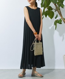 un dix cors | 麻調2WAYパネルフレアワンピース(ワンピース)
