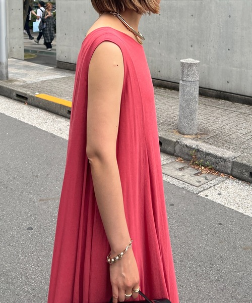 un dix cors（アンディコール）の「麻調2WAYパネルフレアワンピース（ワンピース・レディース・ブラック/レッド・FREE）」の6枚目の写真