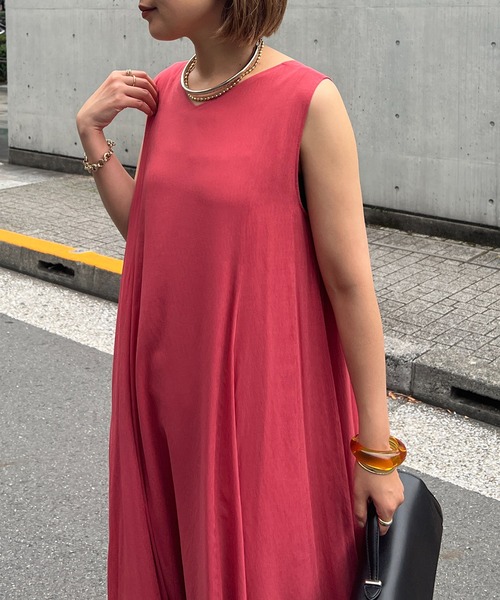 un dix cors（アンディコール）の「麻調2WAYパネルフレアワンピース（ワンピース・レディース・ブラック/レッド・FREE）」の7枚目の写真