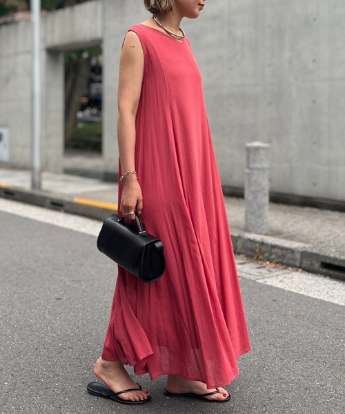 un dix cors（アンディコール）の「麻調2WAYパネルフレアワンピース（ワンピース・レディース・ブラック/レッド・FREE）」の12枚目の写真
