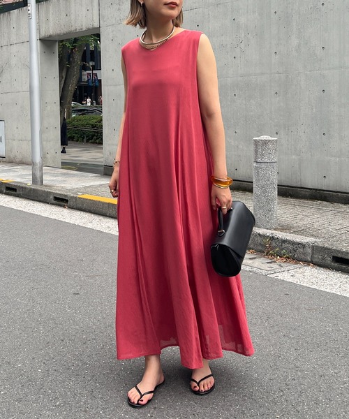 un dix cors（アンディコール）の「麻調2WAYパネルフレアワンピース（ワンピース・レディース・ブラック/レッド・FREE）」の11枚目の写真