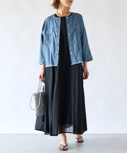 un dix cors（アンディコール）の「麻調2WAYパネルフレアワンピース（ワンピース・レディース・ブラック/レッド・FREE）」の13枚目の写真