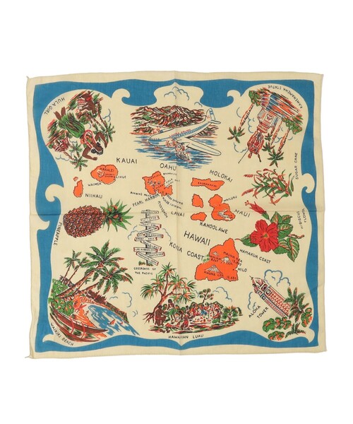 BINDU（ビンドゥー）の「BINDU:Hawaii バンダナ（バンダナ/スカーフ・レディース・ロイヤルブルー/オレンジ・ONE SIZE）」の2枚目の写真