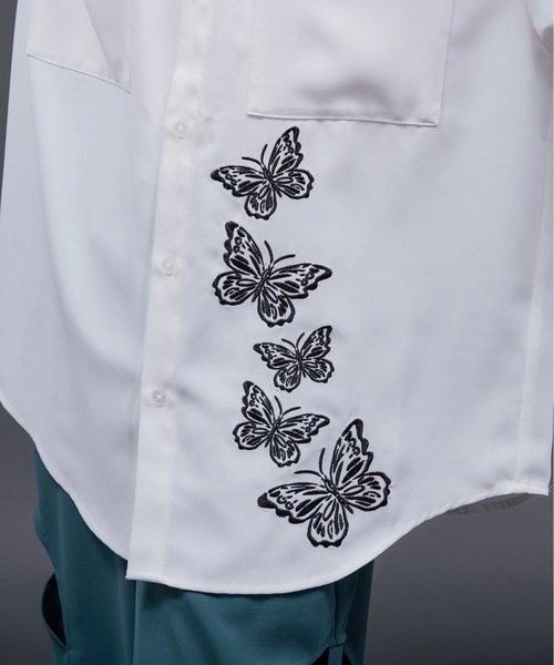 Ellno Loset(エルノロゼット)の「バタフライラメ刺繍シャツ(シャツ/ブラウス・メンズ・ブラック/オフホワイト・SMALL/MEDIUM/LARGE)」の14枚目の写真
